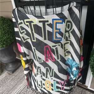 Yolly Zebra Better Late than Ugly NWT. One size